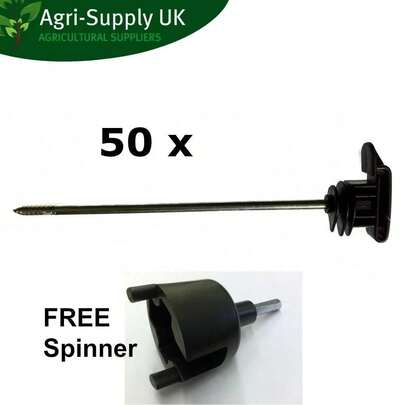 50 X DISTANCE TAPE INSULATORS Electric Fencing Offset 40mm Fence Screw Wooden