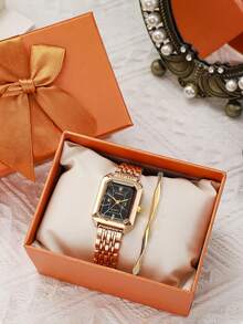 Minimalist Versatile Square Women's Watch, Fashionable Quartz Watch - one-size - View 1