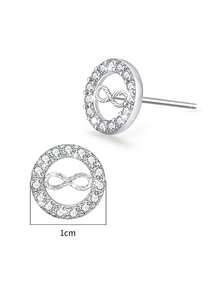 1 Pair S925 Sterling Silver Full 8-Shape Hoop Earrings, Women's Daily Wear Round Stud Earrings, Personalized Fresh Elegant Earrings Gift - Round - View 8