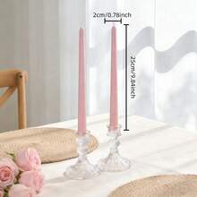2支粉色长柄香氛蜡烛（不含烛台），直径0.78英寸，螺旋、扭曲和条纹设计，尖头造型。这些无烟大豆蜡烛非常适合装饰家居、卧室、节日、派对以及作为摄影道具。它们可以营造浪漫氛围，是婚礼装饰、结婚礼物、女士礼物和纪念品的理想之选。 - 2pcs - 查看 13