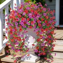 2pcs Artificial Hanging Daisy Flowers, Fake Plant Decor For Indoor Outdoor Potted, Farmhouse Style For Spring Summer - Multicolor - View 7