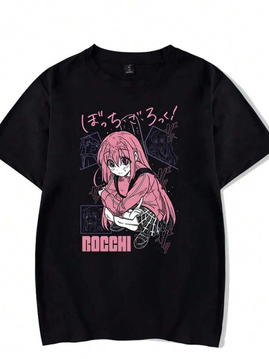 Clic Special Hirt Bocchi The Rock Gotou Hitori Manga Shirt Anime Comfortable Hip Hop Graphic T Shirt Short Sleeve Tees. - 黑色9 - 查看 1