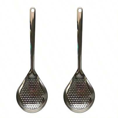 1pc/2pcs Ergonomic Stainless Steel Strainer - Dishwasher & Space Saving, Essential For Sifting Flour, Frying, Boiling Noodles, Dumpling Making, Filtering Jams, Must-Have Kitchen Tool For Home Chefs And Restaurants, Cooking Gadget