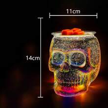 3D Glass Skull Electric Wax Melting Heater With PTC Heating Plate, Wax Burner Melter, Aromatherapy Heater, Suitable For Home Gifts, Holiday Presents For Thanksgiving, Halloween, Christmas, And Other Festive Occasions - 1PC - 查看 2