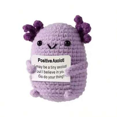 1pc Salamander Mini Cute Pocket Knitting Inspirational Salamander Emotional Plush Toy Crochet Toy-Suitable For Inspirational Gifts For Friends, Suitable For Party Decoration, Christmas, Birthdays And Other Occasions (Purple).