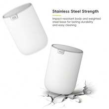 Fandy 0.58 Gal/2.2L Mini Trash Can With Lid, Swing-Top Desktop Trash Can For Bathroom, Countertop, Vanity, Desk Or Office, Small Garbage Bin (White) - 白色22公升 - 查看 7
