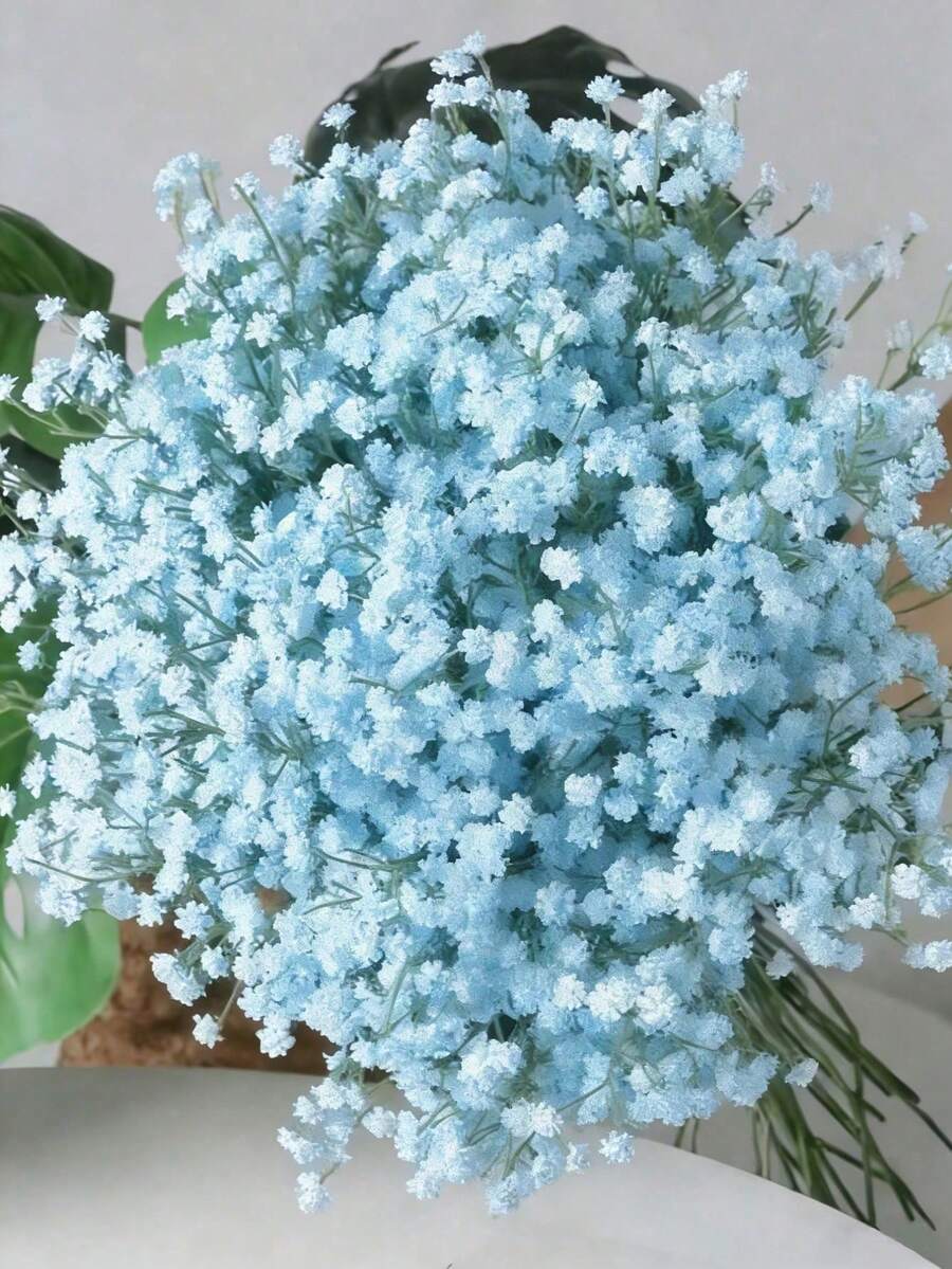 Bouquet de fleurs artificielles en plastique bleu avec tiges, mini bouquet de fleurs de carnation factices, convient pour l'arrangement de vase, le bouquet DIY, la décoration de la maison, la décoration de la chambre, la décoration de table, la décoration du salon, la décoration de bureau, la décoration de jardin extérieur, la décoration de mariage, la décoration de fête, la décoration d'anniversaire