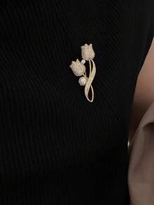 Zinc Alloy Cat Eye Stone Wheat Ear Brooch, Unique Brooch - Multicolor - View 5