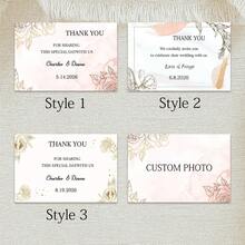 Customized Greeting Card, Personalized Wedding Thank You Card, Can Customize Name And Date, Ideal Wedding Favor, Personalized Wedding Guest Card, Suitable For Engagement And Bridal Shower, Personalized Birthday Cards - Greeting Card Customization - View 3