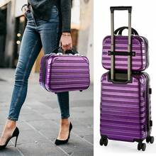 14-Inch Hardshell Makeup Train Case For Travel & Storage - 紫色 - 查看 6