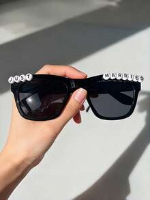 2pcs Heart-Shaped Classic Bride & Groom Glass Cup Set, Elegant Pearl Design, Suitable For Black & White Wedding Party, Bridal Gift, Couple Photo Props, Romantic Event Essential - Multicolor - View 3