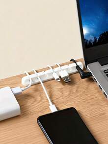 Self-Adhesive Silicone Cable Organizer Clips, Desk Management Clips, Suitable For Power Cords, Mouse Cables, Earphone Cables, Phone Charging Cables, USB Cables, Suitable For Desks, Cars, Homes And Offices - Multicolor - View 6