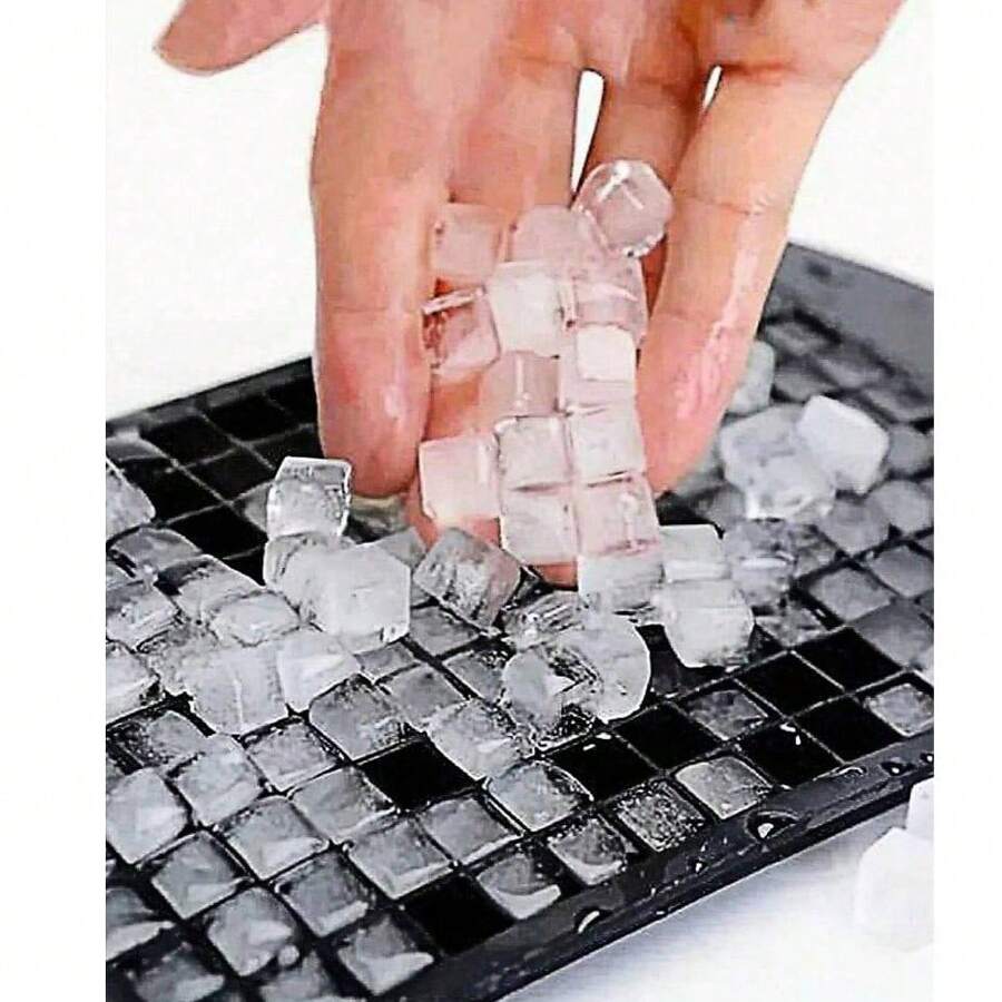 1个黑色硅胶冰格 - 可制作160个迷你冰块，易脱模，适用于碎冰和冰沙，快速冷冻且可重复使用 - 彩色 - 查看 1