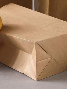 100pcs Paper Food Packaging Bags, Snack Packing Bags, Bread Cookie Candy Portion Bags, Gift Bags - Brown - View 10