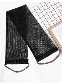 非洲网状去角质浴巾套装，双面设计，可轻柔或粗暴去角质，有效去除身体角质，浴室背部按摩器，优质网状材质，便捷系带设计，浴球和浴巾，沐浴海绵，令肌肤光滑，适合日常使用（蓝色，紫色） - 多色 - 查看 12