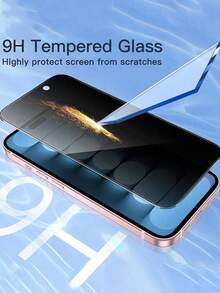 2 piezas Protector de pantalla de vidrio templado con impresión de pantalla de seda negra, compatible con iPhone 15/15 Plus/15 Pro/15 Pro Max, 14/14 Plus/14 Pro/14 Pro Max, 13 Mini/13/13 Pro/13 Pro Max, 12 Mini, también compatible con iPhone 16/16 Pro/16 Plus/16 Pro Max, 17/17 Air/17 Pro/17 Pro Max. Hecho de material de vidrio templado, resistente a los arañazos. - Negro - Ver 4