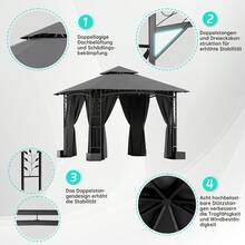 Devoko Patio Gazebos - Black - View 4