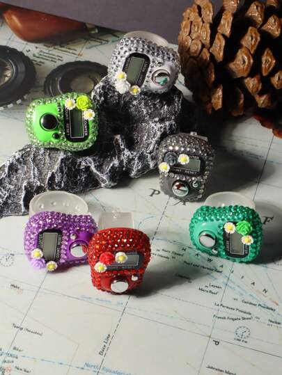 1个便携式电子计数器，多功能手持计数器，一键复位，斋月礼物计数器，可调节一键复位，适用于念珠，高精度，一键计数复位，开斋节礼物，数字电子计数器，便携式，节日庆典小工具，斋月庆典，开斋节礼物，高灵敏度，精确计数，斋月念珠计数器，夜光显示屏