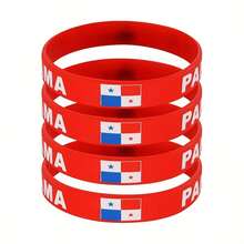 4pcs Panama Silicone Wristbands, Sporty Style Bracelets, Unisex - 4 Items - View 7