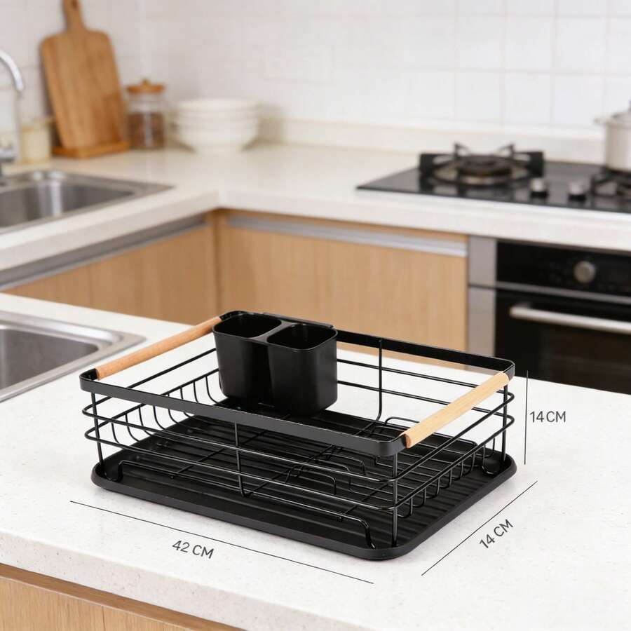 Escurridor de platos multifuncional para cocina, escurridor vertical con bandeja, escurridor de platos, escurridor de vasos de agua para el hogar, cuencos, platos, palillos, cuchillos y tablas de cortar, escurridor de platos desmontable que ahorra espacio - escurridor de platos de plástico, adecuado para cocinas, vehículos recreativos, furgonetas camper y remolques de viaje, escurridor de fregadero de cocina, escurridor de platos de doble capa con escurridor de cubiertos, escurridor de platos desmontable con bandeja de goteo, juego de almacenamiento y organización de vajilla de cocina. - Monocapa multicolor - Ver 1