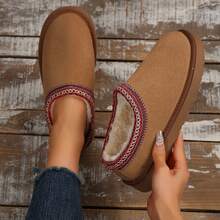Shoes For Women Fluffy Faux Fur Lined Short Casual Platform Boots Solid Winter Outdoor - Z1230 Brown - View 11
