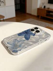 艺术蓝花银羽毛雪纺镜头保护软手机壳，兼容苹果手机：7P、XR、11、12、13、14、15、16 Pro Max、17 Pro Max、17 Pro、Air 17、S22、S23、S24、S24FE、S25、S25FE、S25 Ultra、A13、A14、A15、A16、A53、A54、A55、A56、A57 等。 - 黑色 - 查看 5