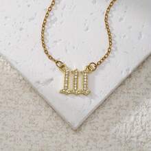 天使数字吊坠项链 111-999，配不锈钢链，立方氧化锆，数字铜质吊坠，可选数字 222、333、444、555、666、777、888，简约风格幸运吊坠 - 彩色 - 查看 21