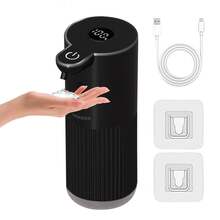 DONASIRA 1pc Touchless Automatic Soap Dispenser, Fashionable White Design, 6 Levels Adjustable, USB Rechargeable Battery Powered, Contactless Liquid Dispenser, 380ml Capacity For Kitchen And Bathroom, Bathroom Soap Dispenser - White Or Black - View 14