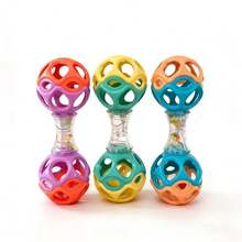 Newborn Teething Rattle Toy, Soft Rubber Jingle Ball, Sensory Development, Newborn Holiday Gift - Multicolor - View 8