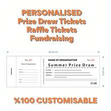 1000 PERSONALISED PRIZE DRAW TICKETS - RAFFLE TICKETS - FUNDRAISING FREE ARTWORK - Multicolor - View 6