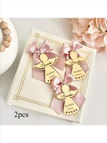 Customized Acrylic Mirror Baptism Angel Label, Personalized Gift Label, Baby Shower Name Tag, Baptism Name Tag, Return Gift Name Tag - Multicolor - View 23