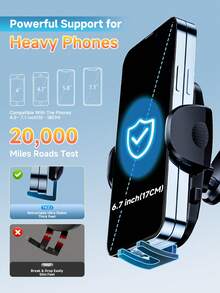 TKZJ Car Phone Holder, Dashboard Suction Cup Mount, 360° Rotation Auto Lock Phone Stand, Stable Anti-Shake Car Phone Mount For All Smartphones - Black - View 10