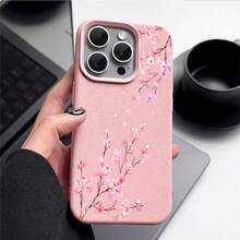 1pcs Cherry Blossom Phone Case Suitable For Apple Phone 11 12 13 14 15 16 17 PRO MAX X XSMAX Antidrop Phone Case Camera Protection Phone Case Vintage Light Luxury Style Elegant Stunning Can Be Given To A Lover Can Be Given To Friends - 粉色 - 查看 2