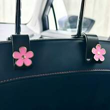 2pcs Elegant Triple-Color 5-Petal Flower Shaped Car Seat Headrest Hook, Simple Installation Multi-Function Storage Hook For Bags, Purses, Hats, Suitable For SUV, Sedan, Truck Interior Decor, Car Accessories - Multicolor - View 3
