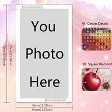 Personalized 5D Diamond Painting Kit - Full Square And Round Rhinestones, Acrylic DIY Wall Art, Ideal Valentine's Day Gift (Customized Photo) - Multicolor - View 11