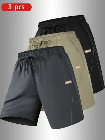 3条装男友风男士夏季速干透气舒适跑步健身短裤