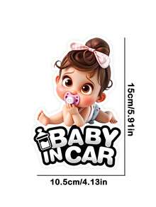 1 miếng dán xe đẩy em bé/cửa sổ và cản xe hơi - Chống thấm nước, thiết kế hoạt hình, chất liệu nhựa bền, dễ bóc và dán, bảo vệ an toàn cho trẻ em trên xe. - Nhãn dán xe an toàn cho bé - Xem 2