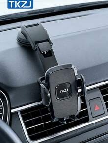 TKZJ Car Phone Holder, Dashboard Suction Cup Mount, 360° Rotation Auto Lock Phone Stand, Stable Anti-Shake Car Phone Mount For All Smartphones - Black - View 2