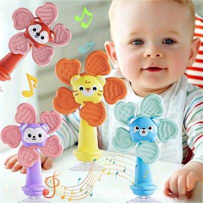 [ألعاب أصابع الأطفال] ألعاب أصابع الأطفال بكوب الشفط (نمر/ثعلب/دب/قرد) - قبضة ملمسية، أصوات طبل، أصوات الخرير، هدايا عيد الميلاد للأولاد والبنات