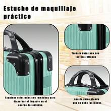 Set Maletas Kit Viaje Mano Avion 20in Con Caja  Maquillaje - Verde - Ver 6