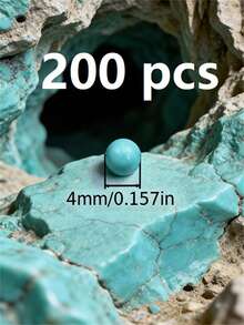 30/1000颗天然石珠，4-10毫米圆形绿松石宝石，散珠配弹力绳，可用于DIY手链和项链。 - 藍色 - 查看 31