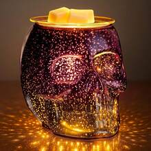 3D Glass Skull Electric Wax Melting Heater With PTC Heating Plate, Wax Burner Melter, Aromatherapy Heater, Suitable For Home Gifts, Holiday Presents For Thanksgiving, Halloween, Christmas, And Other Festive Occasions - 1PC - View 1