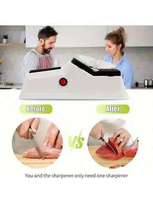 Afilador de cuchillos eléctrico USB profesional - Rotativo de doble cara de alta velocidad para el hogar y la cocina, con rueda de afilado reemplazable y cubierta protectora, adecuado para diversos tipos de cuchillos - Multicolor - Ver 6