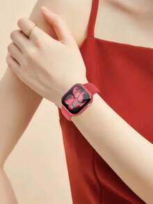 二合一运动硅胶表带和表壳套装，兼容 40mm、41mm、42mm、44mm、45mm、46mm 和 49mm 尺寸的 表带和表壳。柔软舒适的硅胶表带搭配铆钉表扣。防震防刮的硬质 PC 材料和钢化玻璃保护膜一体成型。兼容 Series Ultra/11/10/9/8/7/6/5/4/SE。男女通用智能手表表带和表壳套装。 - 紅色 - 查看 11