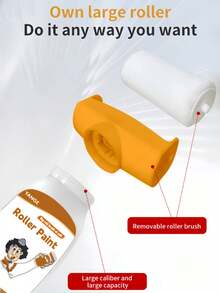 Wall Self-Painting Repair Paint, Roller-Style Wall Repair Paint, White Wall Roller Latex Paint, White Repair Paint, Suitable For Walls And Ceilings, Can Cover Stains, Scratches, Graffiti And Wear, White Water-Based, Low-Odor Wall Paint, Comes With Roller Brush. - Multiple Styles - View 4