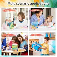 5 Pack 5.9In Canvas Boards For Painting, Art Canvas For Drawing With 20 Brushes &Amp; 5 Paint Trays, Mini Painting Canvas With Easel Set, Painting Kits For Adults &Amp; Kids Party - ColorA - 查看 6