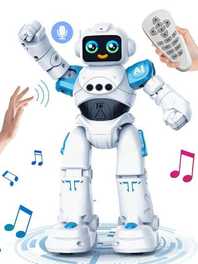 1pc Wireless Remote Control & Gesture Sensing Robot Toy, Can Walk, Sing And Dance, Suitable For 3-9 Years Old Children, Birthday/Valentine's Day/Halloween/Christmas/Thanksgiving Gift, Parent-Child Activity