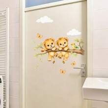 Cute Lion Cubs On Branch Wall Stickers, Peel And Stick Animal Decals, Ideal For Nursery, Kids Bedroom, Playroom & Classroom Wall Art - Two Little Lions - View 8