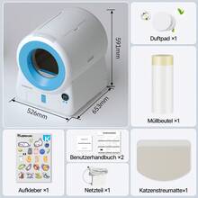 Devoko KUZMOTEC Automatic Self-Cleaning Cat Litter Box | APP Remote Control, Effective Odor Control, 75L Capacity, 11L Waste Bin, Suitable For Multi-Cat Households, Includes Scent Pad, Litter Mat & Waste Bags - Màu xanh lam - Xem 8