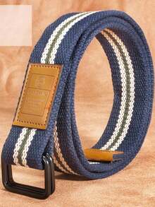 男女通用帆布腰带 休闲商务牛仔裤双环扣腰带 户外编织腰带 - 彩色 - 查看 3